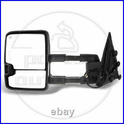 For 2014-18 Silverado Sierra Black Tow Power Heated LED Signal Side Mirrors Pair