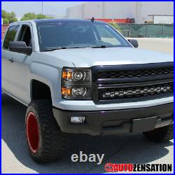 For 2014-2015 Chevy Silverado 1500 Black Projector Headlights+Turn Signal Lamps