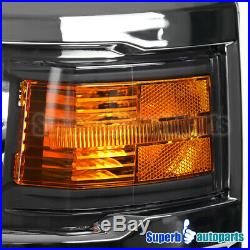 For 2014-2015 Chevy Silverado 1500 Black Turn Signal Lamps Headlights