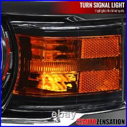 For 2014-2015 Chevy Silverado 1500 Glossy Black Projector Headlights+Turn Signal