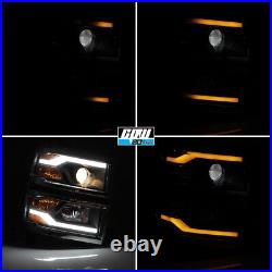 For 2014-2015 Chevy Silverado 1500 Headlights Dynamic Turn Signal LED DRL Pair