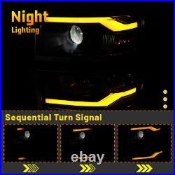 For 2014 2015 Chevy Silverado 1500 Headlights Dynamic Turn Signal LED DRL Pair