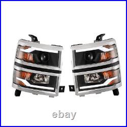 For 2014 2015 Chevy Silverado 1500 LED DRL Headlights Bar Sequential Turn Signal