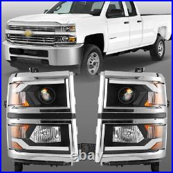 For 2014 2015 Chevy Silverado 1500 LED Projector Headlights Headlamps 1 Pair