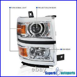 For 2014-2015 Chevy Silverado 1500 Projector Headlights Turn Signal Lamps Pair
