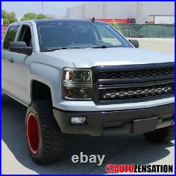 For 2014-2015 Chevy Silverado 1500 Smoke Projector Headlights+Turn Signal Lamps