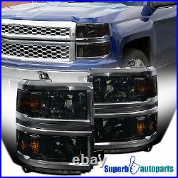 For 2014-2015 Chevy Silverado 1500 Smoke Turn Signal Lamps Headlight