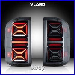 For 2014-2018 Chevrolet Chevy Silverado 1500 VLAND Tail Lights Built-in Full LED