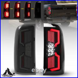 For 2014-2018 Chevy Silverado 1500 2500HD 3500HD LED Tail Lights Sequential Blak