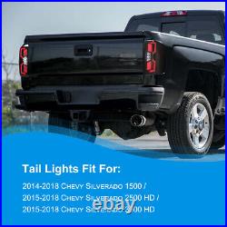 For 2014-2018 Chevy Silverado 1500 2500HD 3500HD LED Tail Lights Sequential Blak