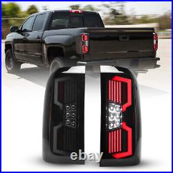 For 2014-2018 Chevy Silverado 1500 2500HD 3500HD LED Tail Lights Sequential Blak