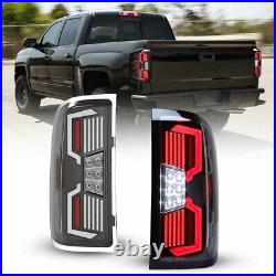 For 2014-2018 Chevy Silverado 1500 2500 3500 LED Tail Lights Sequential Clear