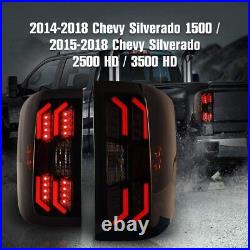 For 2014-2018 Chevy Silverado 1500 2500 HD 3500 HD LED Tail Lights Brake Lamps