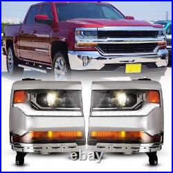 For 2016 2017 2018 2019 Chevy Silverado 1500 HID/Xenon LED Projector Headlights