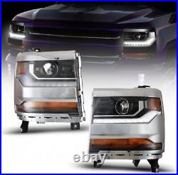 For 2016 2017 2018 2019 Chevy Silverado 1500 HID/Xenon LED Projector Headlights