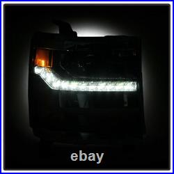 For 2016 2018 2019 Chevy Silverado 1500 LED Headlights DRL HID/Xenon Projector