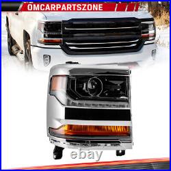 For 2016 -2018 Chevy Silverado 1500 HID/Xenon LED DRL Headlight Passanger Lamp