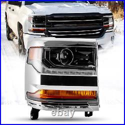 For 2016 -2018 Chevy Silverado 1500 HID/Xenon LED DRL Headlight Passanger Lamp