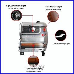 For 2016-2019 Chevy Silverado 1500 Projector Headlight HID/Xenon LED DRL -Driver