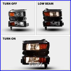 For 2019-2022 Chevy Silverado 1500 Headlights withHalogen Turn Signal Headlamp L&R