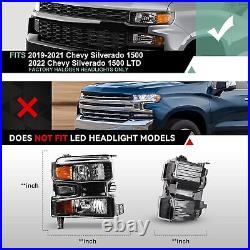 For 2019-2022 Chevy Silverado 1500 Projector Headlights Turn Signal Lamps Pair