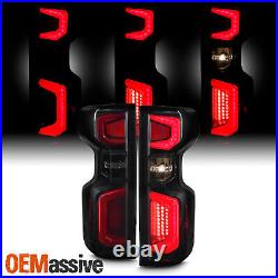 For 2019-2023 Chevy Silverado 1500 2500HD LED Tube DRL Black Smoked Tail Lights