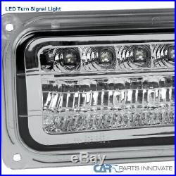 For 94-98 C10 Silverado Clear Lens Projector Headlights+LED Bumper+Corner Lamps