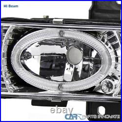 For 94-98 Chevy C10 C/K Tahoe Dual Halo Projector Headlights+Bumper Corner Lamps