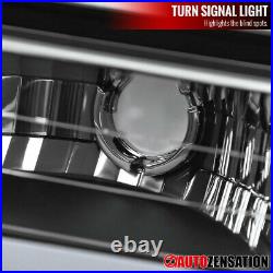 For 94-98 Chevy C/K Tahoe Suburban LED Bar Black Headlights+Corner+Bumper Lamps