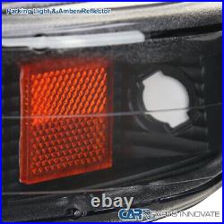For 99-02 Silverado 00-06 Suburban Matte Black LED Bar Headlights+Bumper Lamps