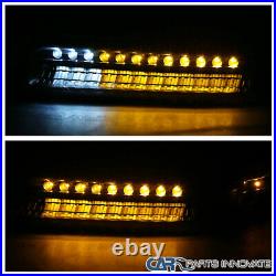 For 99-02 Silverado 00-06 Suburban Tahoe Black Headlights+LED Bumper Signal Pair