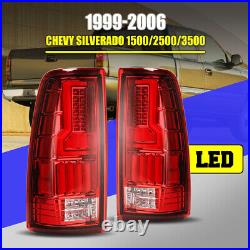 For 99-06 Chevy Silverado 1500 99-02 GMC Sierra LED Tail lights Red Brake Lamp