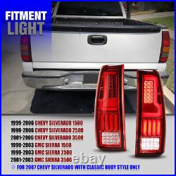 For 99-06 Chevy Silverado 1500 99-02 GMC Sierra LED Tail lights Red Brake Lamp