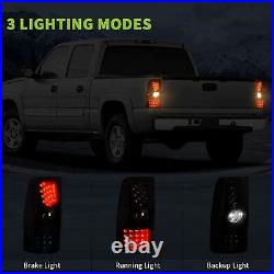 For 99-06 Chevy Silverado 1999-2002 GMC Sierra LED Tail lights Clear Lens Lamps