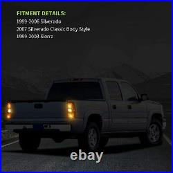 For 99-06 Chevy Silverado 1999-2002 GMC Sierra LED Tail lights Clear Lens Lamps