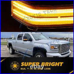 For Chevy Silverado GMC Sierra White Amber Sequential Side Towing Mirror Light