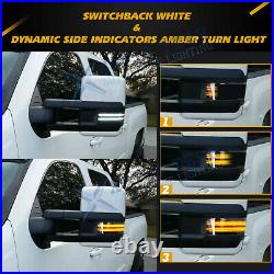 For Chevy Silverado GMC Sierra White Amber Sequential Side Towing Mirror Light