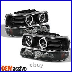 For Chevy Silverado Suburban Tahoe LED Halo Headlights with Bumper & Fog Lamps