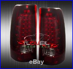 Full Smoked Red Led Style Replacement Tail Lights For 99-02 Gmc Sierra Truck