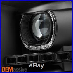 GAZE 2007-2013 Chevy Silverado GEN VI Halo SMD LED Black Projector Headlights