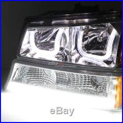 HALO 03-07 SILVERADO/AVALANCHE CHROME AMBER HEADLIGHT WithLED DRL+TURN SIGNAL