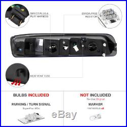 Halo Rim Headlights Smoke LED Turn Signal Bulb Tail Lamps 99-02 Silverado 2500HD