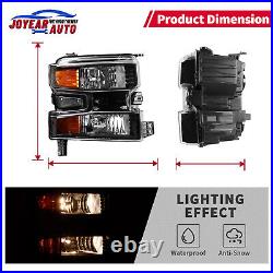 Headlight For 19-22 Chevy Silverado 1500 Black Clear Lens Lamp Turn Signal Left