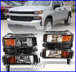 Headlights Assembly for 2019-2021 Chevy Silverado 1500 Turn Signal Headlamps