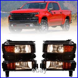 Headlights Assembly for 2019-2022 Chevy Silverado 1500 Turn Signal Headlamps