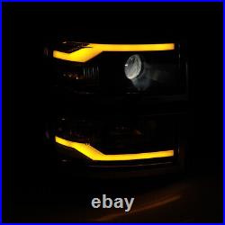 Headlights For 2014 2015 Chevy Silverado 1500 Dynamic Turn Signal LED DRL Pair
