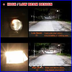 Headlights For 2014-2015 Chevy Silverado 1500 LED DRL Chrome Clear Headlamp PAIR