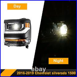 Headlights For 2016 2017 18 19 Chevy Silverado 1500 HID/Xenon Projector Headlamp