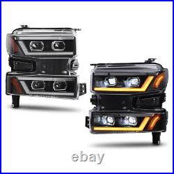 Headlights For 2019 2020 2021 Chevy Silverado 1500 Sequential Turn Signal