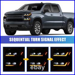 Headlights For 2019 2020 2021 Chevy Silverado 1500 Sequential Turn Signal